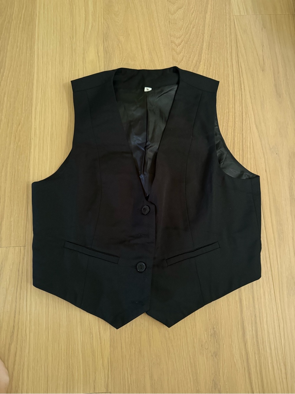 womens cropped Classic Black Tailored Vest